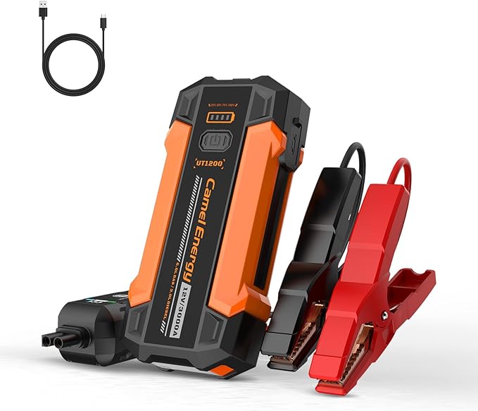 Portable Jump Starter 3000A Peak Car Battery Pack, 12V Jump Box up to 9.0L Gasoline and 7.0L Diesel Engine with Lights and