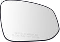 TRQ Passenger Side Mirror Glass with Backing Plate Non-Heated Compatible with 2013-2015 Toyota RAV4 TO1325121