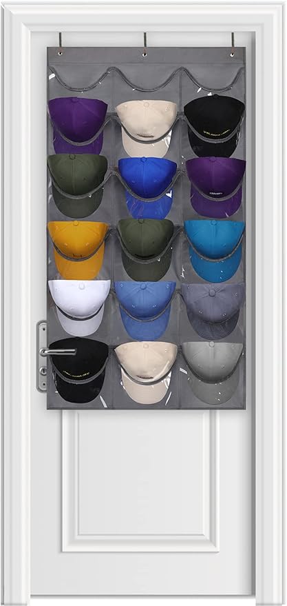 Dofilachy Hat Rack - Hat Organizer - Hat Racks for Baseball Caps, Visible Hat Holder - Baseball Hat Rack for Wall Door with 3