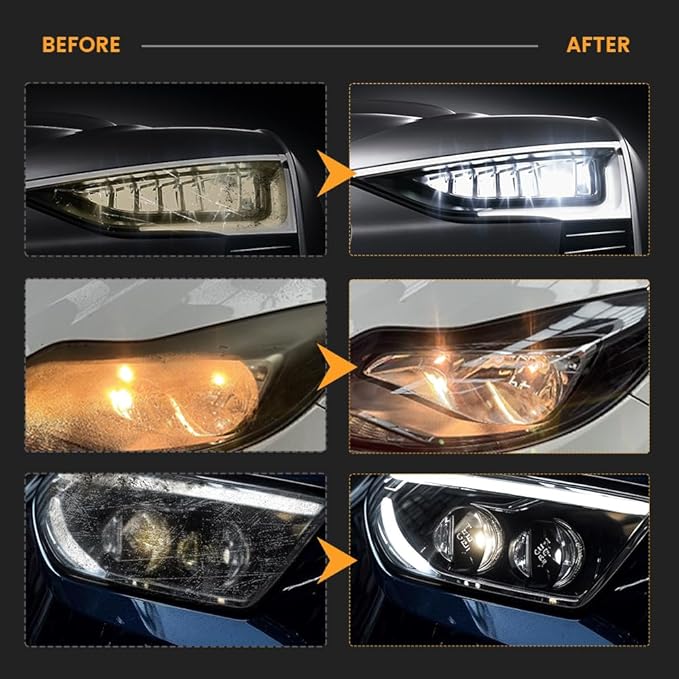 Automotive Headlamp Restoration Fluid Oxidized Kit, 2026 Car Headlight Cleaner and Restorer Coating Spray Kit, Headlight Restoration Kit for Foggy Yellowing Oxidation (2 Set)