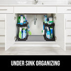 GORILLA GRIP Waterproof Silicone Under Sink Mat with Raised Lip for Kitchen and Bathroom, 31 x 22 in, Cabinet Shelf Liner Sta