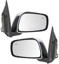 TRQ Power Heated Chrome Side Mirror Set Driver & Passenger Compatible with 2011-2018 Nissan Frontier NI1320291 NI1321291