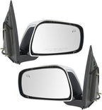 TRQ Power Heated Chrome Side Mirror Set Driver & Passenger Compatible with 2011-2018 Nissan Frontier NI1320291 NI1321291