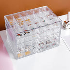 YUFONG Earring Storage Box Organizer, Acrylic Jewelry Storage Box Holder 5 Drawers Transparent Jewelry Display Stand with 120