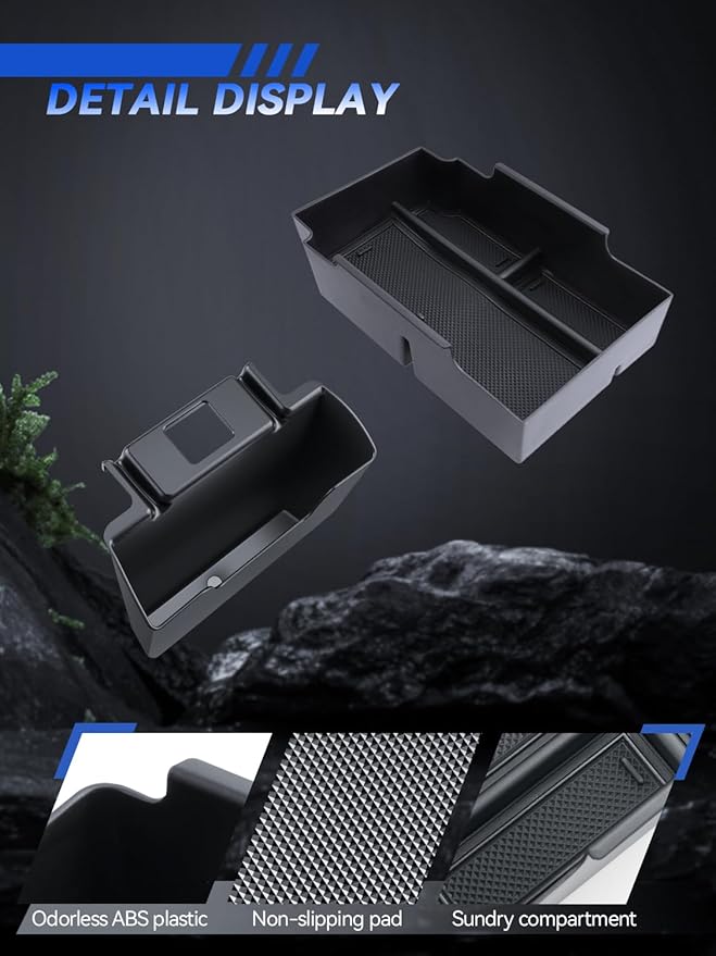 for Model 3 Center Console Organizer Armrest Tray Middle Storage Box Insert Container Durable ABS Plastic Accessories 2024 2025