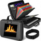 Fireproof Document Organizer Bag, 5200℉ File Organizer Safe Box, Hard Shell Document Bag with 13 Pocket Accordion File Folder