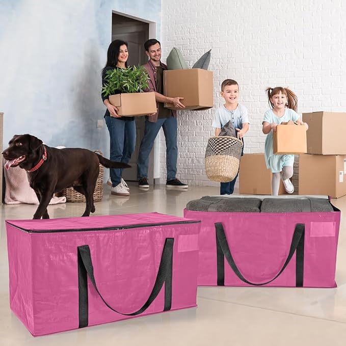ClearSpace Oversized Moving Bags or Storage Bag – Large Moving Boxes with Backpack Straps, Zippers & Handles – Heavy-Duty Pac