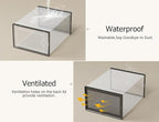 Kuject XX-Large Shoe Storage Boxes Organizers Clear Plastic Stackable 12 Pack, Shoe Rack & Holder Substitute, Sneaker Contain