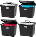 IRIS USA File Box with Lid File Organizer for Letter File w/Organizer-Lid, Water Resistant Document Box, Plastic Mobile Filin