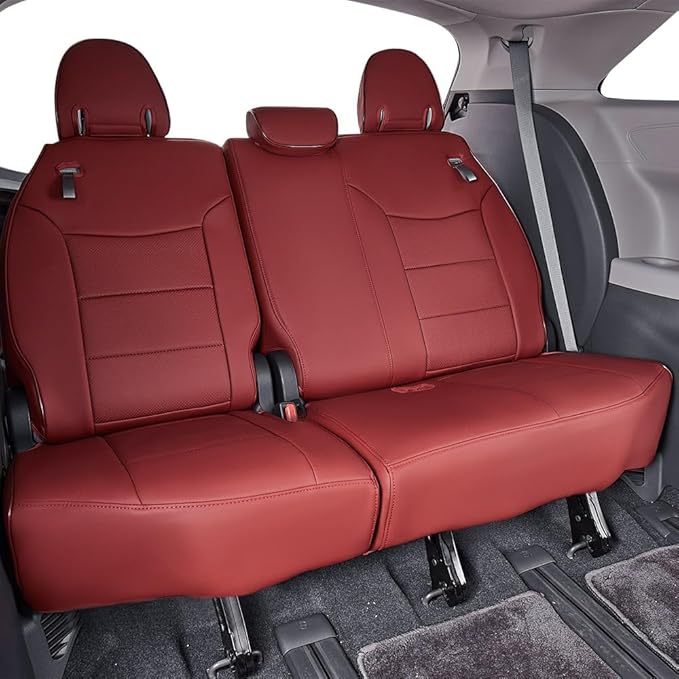 EKR Sienna Seat Covers for 2021 2022 2023 2024 2025 2026 Toyota Sienna LE, XLE,8 Seats,2nd Row 4/2/4 Split,Waterproof Seat Co
