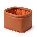 Leather Car Trash Can, Luxury Car Organizer, Leakproof Garbage Can for Car and Trucks, Brown