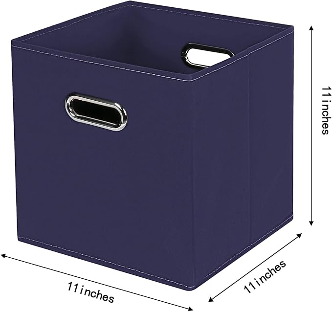 STOREONE Fabric Storage Bins Cubes Baskets Containers-(11X11X11) with Dual Handles for Shelf Closet, Nursery Home ， Bedroom O