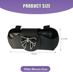 Bling Car Sunglass Holder, Rhinestone Bow Visor Storage Case for Sunglass Receipt Ornament, Soft Lining Anti-scratch Holder Clip, Interior Organizer Accessory for Cars (Black)