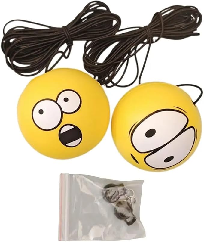 Tennis Garage Parking Aid with Lanyard 8 Pcs Garage Tennis Parking Aid 7cm Hanging Ball 4m Elastic Rope PU Foam Car Sign Decoration General Ornament(ColorB)