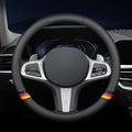 New Nappa Leather Car Steering Wheel Cover, Comfortable, Non-Slip, Sporty Style.for BMW Car Steering Wheel Covers.Black Yello