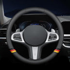 New Nappa Leather Car Steering Wheel Cover, Comfortable, Non-Slip, Sporty Style.for BMW Car Steering Wheel Covers.Black Yello