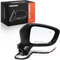 A-Premium Passenger Side Power Door Mirror - Compatible with Mazda 3, 3 Sport, 2014 2015 2016 - Non-Heated Manual Folding Bla