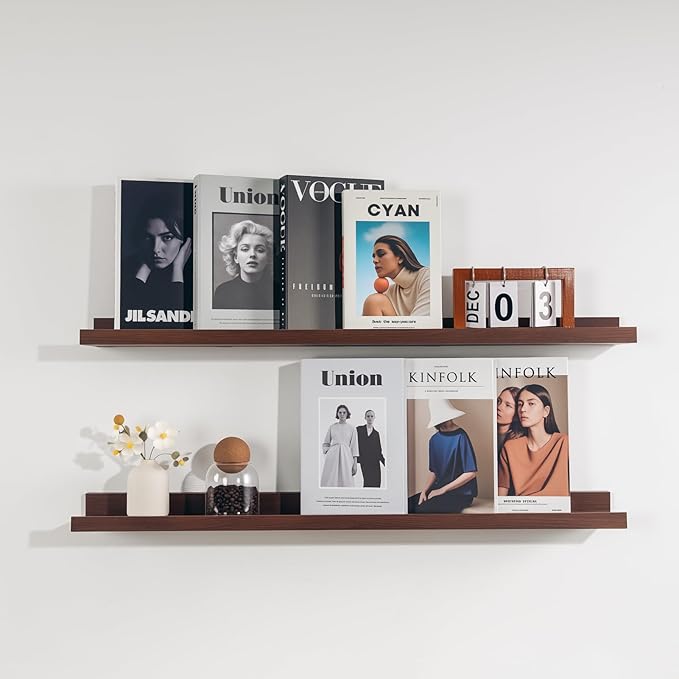 NEXHOME PRO Floating Shelves for Wall Set of 2,36 Inches Picture Ledge Shelf, Kids Bookshelf Wall Mounted for Living Room Bed