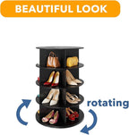 SpaceAid 4 Tier Rotating Shoe Rack Tower, Spinning Shoe Display Lazy Susan, Revolving 360 Shoe Rack Storage Round Carousel, V