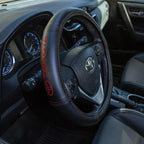 Plasticolor 006498R01 Toyota Deluxe Style Red Hi-Contrast Stitched Steering Wheel Cover