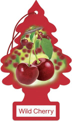 LITTLE TREES Car Air Freshener | Hanging Paper Tree for Home or Car | Wild Cherry | 24 Pack