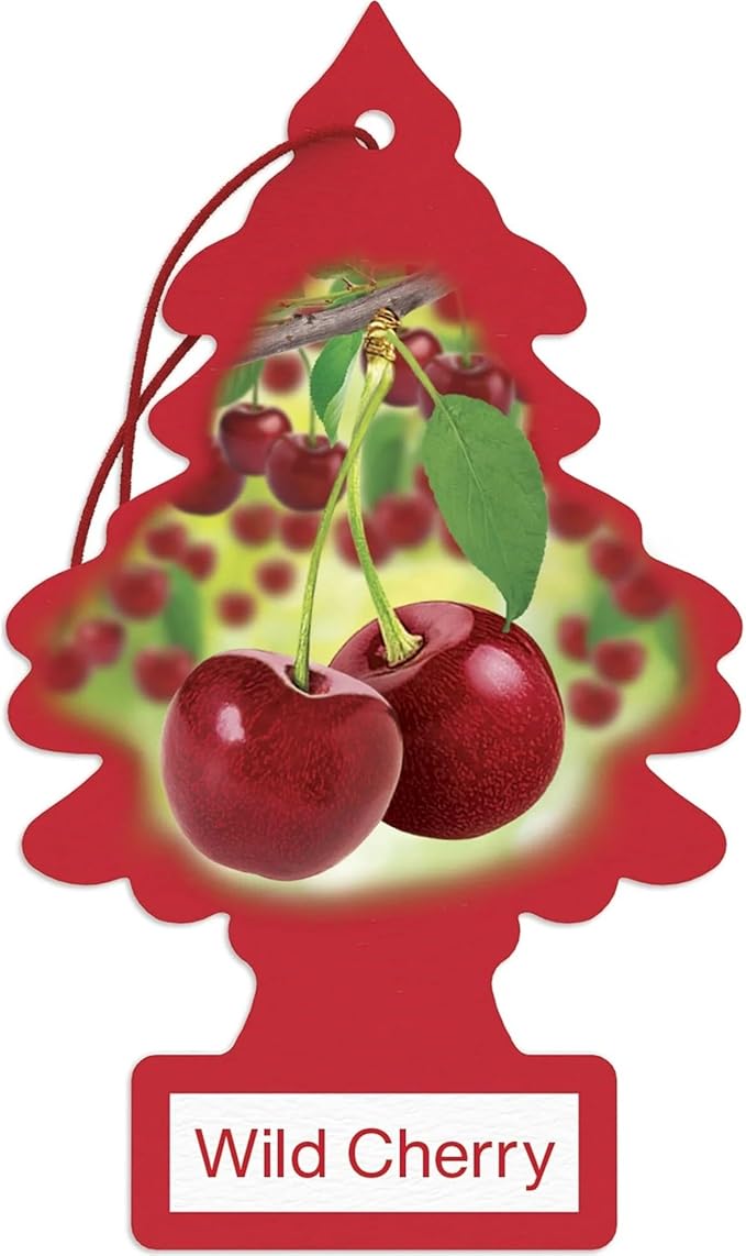 LITTLE TREES Car Air Freshener | Hanging Paper Tree for Home or Car | Wild Cherry | 24 Pack