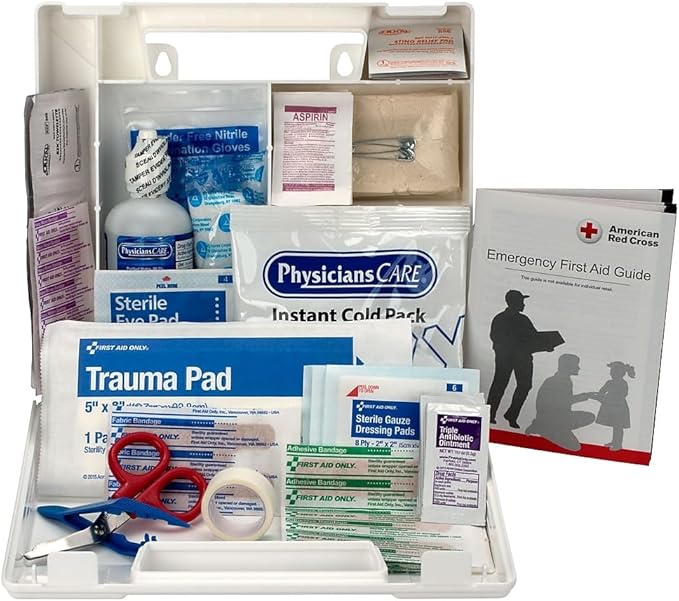 First Aid Only 223-U OSHA-Compliant First Aid Kit, All-Purpose 25-Person Emergency First Aid Kit for Business, Worksite, Home