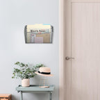 EASEPRES 3 Single Pocket Mesh Hanging File Organizer, Vertical Wall Mounted Magazine File Holder, Mount Basket Mail Paper Doc
