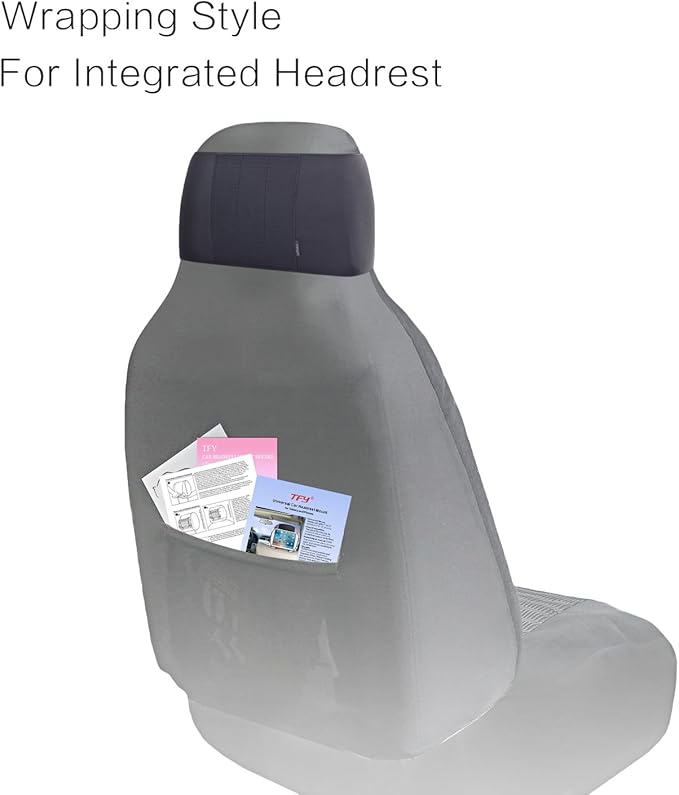 TFY Car Mount Universal Car Headrest Mount Holder with Silicon Holding Net Compatible with Both 4.5-6 Inch Phones and 7-10.5 Inch Tablets