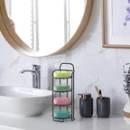 4-Tier Shower Soap Shampoo Bar Holder, Self Adhesive & Freestanding Draining Soap Dish Caddy for Bathroom Wall Accesories Dec
