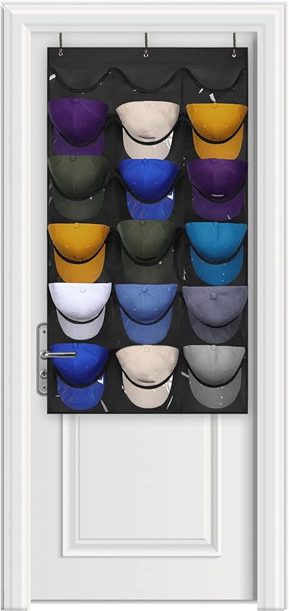 Dofilachy Hat Rack - Hat Organizer - Hat Racks for Baseball Caps, Visible Hat Holder - Baseball Hat Rack for Wall Door with 3