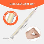 WELLUCK 12V Interior LED Light Bar, 1600LM COB Interior Light Strip w/Switch for Car, Trailer, Truck Bed, Van, RV, Cargo, Boat, Cabinet, Slim Enclosed Trailer Lights Fixture, 12 Volt Led Lighting
