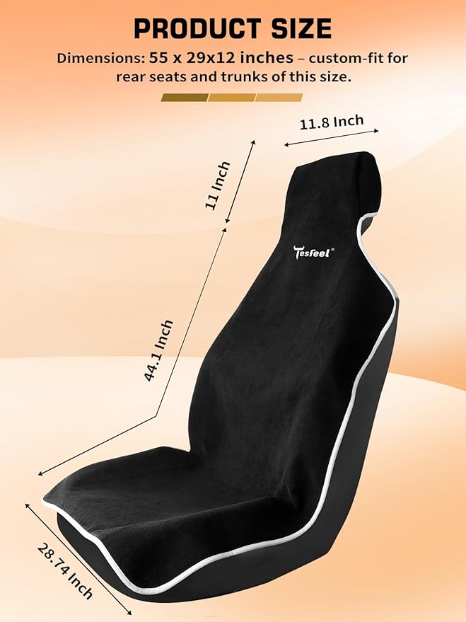 600g Ultra-Thick Waterproof Car Seat Cover Towel - Premium Heavy-Duty Terry Cloth Seat Protector for Gym, Beach, Athletes - U
