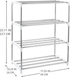 4-Tier Stackable Small Shoe Rack, Lightweight Shoe Shelf Storage Organizer for Entryway, Hallway and Closet(White)