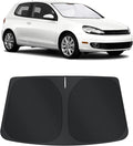 TINGLU Sun Shade for Volkswagen VW Golf/Rabbit/GTI/R32 MK6 5K 2009-2014 Accessories Windshield Sun Shade Window Shade UV Rays Protection Sun Visor Cover with Steering Wheel Sunshade Storage Bag