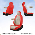 Coverado Leather Car Seat Covers Full Set, 5 Seats Seat Covers for Cars, Waterproof Car Seat Cushions, Front and Rear Seat Pr