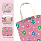 Car Trash Can, Cute Car Trash Bag, Hanging Car Organizer and Storage Bag, Trash Bin for Car Accessories, Vehicle, Travelling, Camping Pink Cute Flowers