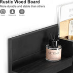 Lwenki Mail Organizer for Wall Mount – Key Holder with Shelf Includes Letter Holder and Hooks for Coats, Dog Leashes – Rustic
