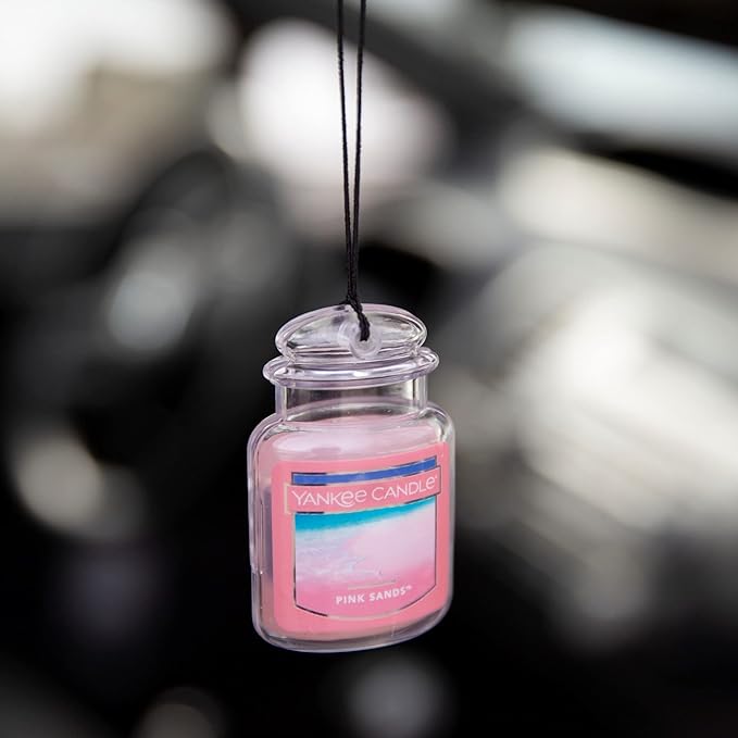 Yankee Candle Hanging Car Jar Ultimate 3-Pack Air Fresheners Neutralizes Odors Up to 30 Days Includes: Beach Walk Pink Sands 