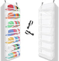 7-layer large capacity Hat Organizer, Hat Rack for Door With Dust Cover, Adjustable Hooks, And Transparent Visible Over The D