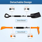 REALYOU 49.2" Car Snow Brush and Ice Scraper for Car Windshield, 3-in-1 Extendable Snow Shovel with Wide Head,180° Pivoting Snow Brush Head and Fpam Grip, Durable Snow Remover for Car Auto Truck SUV