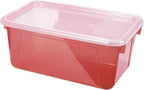 Storex Small Cubby Bins – Plastic Storage Containers for Classroom with Non-Snap Lid, 12.2 x 7.8 x 5.1 inches, Tint Red, 5-Pa