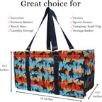 NGIL Extra Large Utility Tote Reusable Grocery Bag Oversized Collapsible for Groceries, Storage, Picnic, Beach (Cowboy Silhouette-Navy)