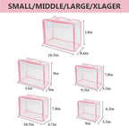 5 Pack Clear Dust Bags For Handbags,5-Sizes Purse Storage Organizers,Purse Protector Storage Bag with Zipper and Handle for c