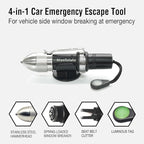 4-in-1 Car Emergency Escape Tool, Spring-Loaded Window Breaker & Seatbelt Cutter with Tungsten Steel Hammerhead, Anti-Slip Lu