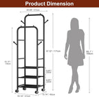 Furologee Clothing Racks for Hanging Clothes, Portable Rolling Garment Rack, Sturdy Metal Freestanding Clothes Rack with Whee