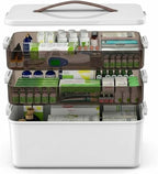 3-Tier Medicine Organizer Box - Premium Medicine Cabinet Organizer for Home, Travel & Office - Transparent Medicine Storage B