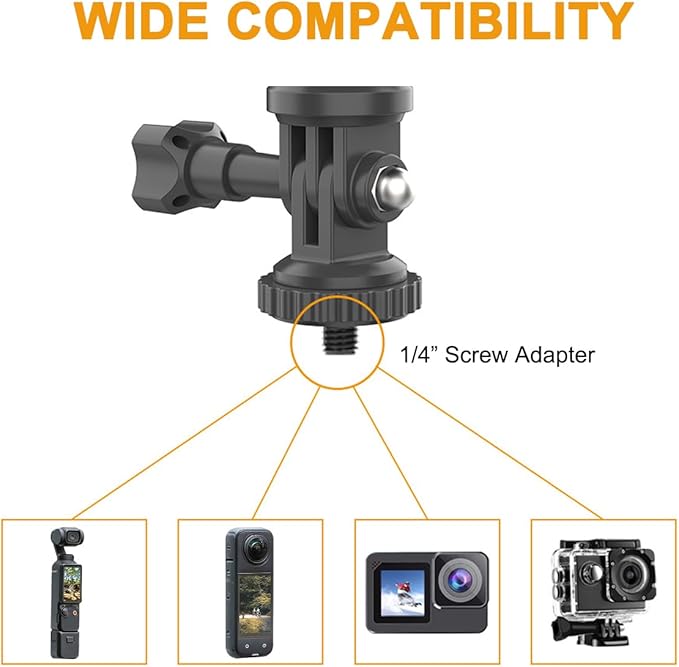 Pocket 3 Car Mount, 360° Adjustable Car Sun Visor Mount Compatible with Insta360 X5 X4 X3, GoPro Hero 13 12 11 10 9 8 7 6 5 Black, DJI Osmo Pocket 3 Action 5 pro/4/3, AKASO and More Action Cameras