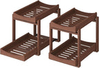 Bamboo Under Sink Organizer and Storage, 2 Pack Pull Out Cabinet Organization, 2 Tier Vertical Slide Out Undersink Storage Sh