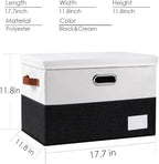 PRANDOM Foldable Storage Bins with Lids [3-Pack] Fabric Collapsible Storage Boxes Baskets Cubes Containers with Handles for C